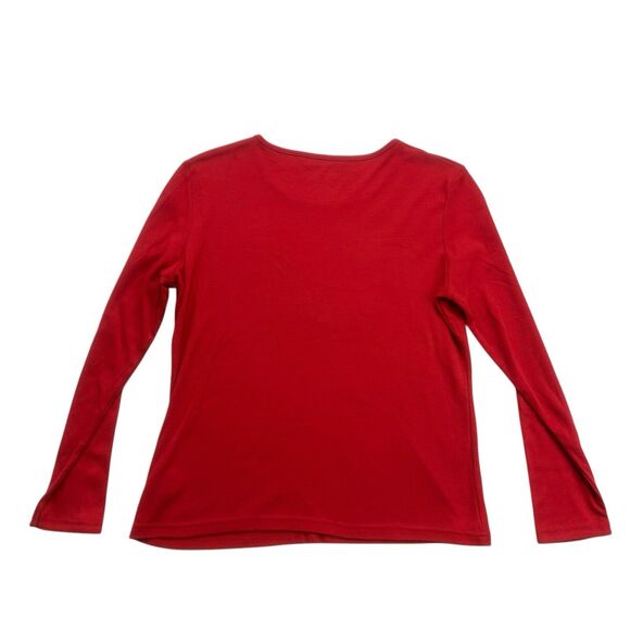 Crystal Kobe Christmas Shirt Womens Small S Red White Snowflake Long Sleeve - Picture 2 of 12